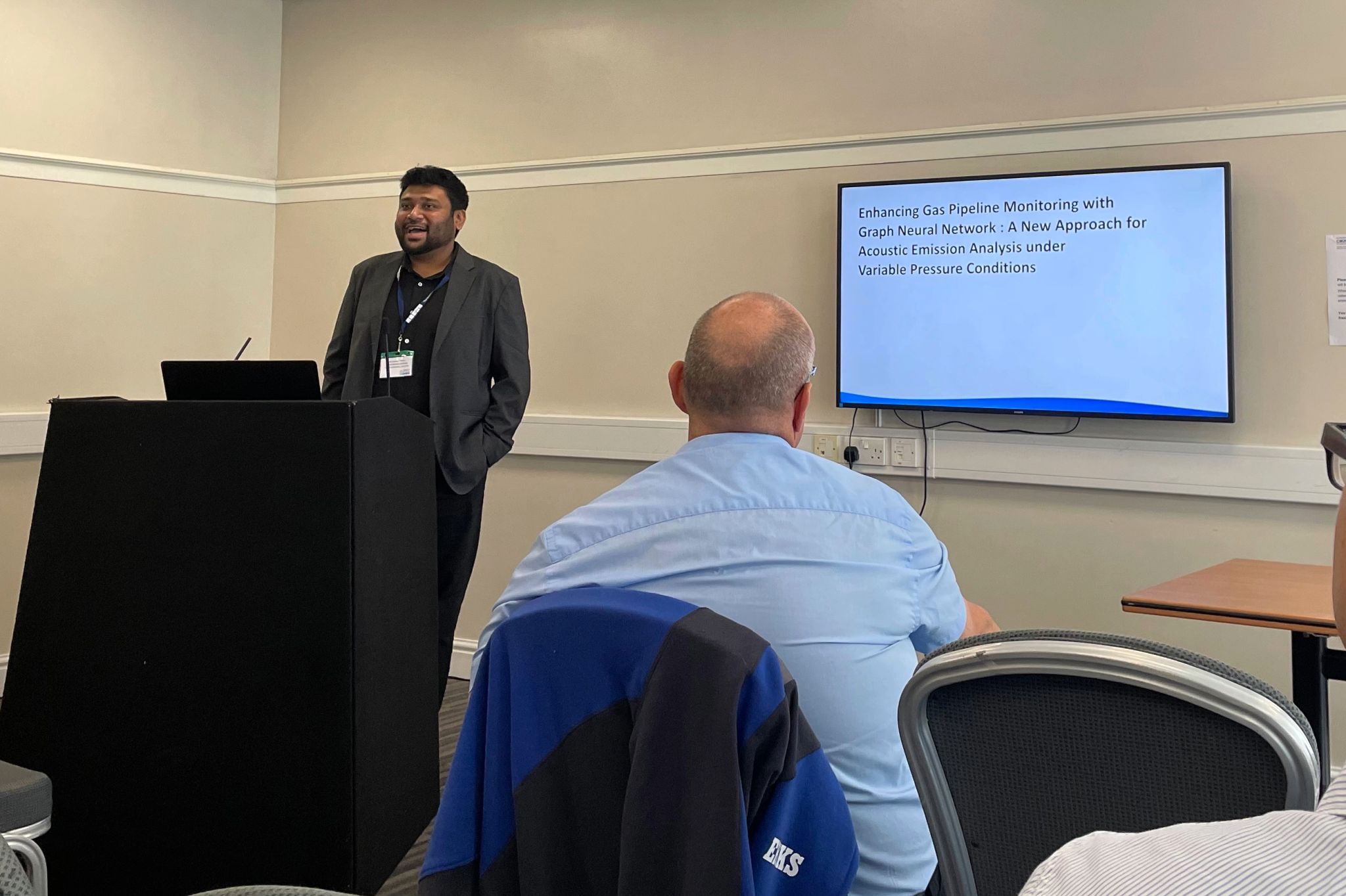 Dr. Junayed Hasan giving invited talk on graph neural network based pipeline fault inspection